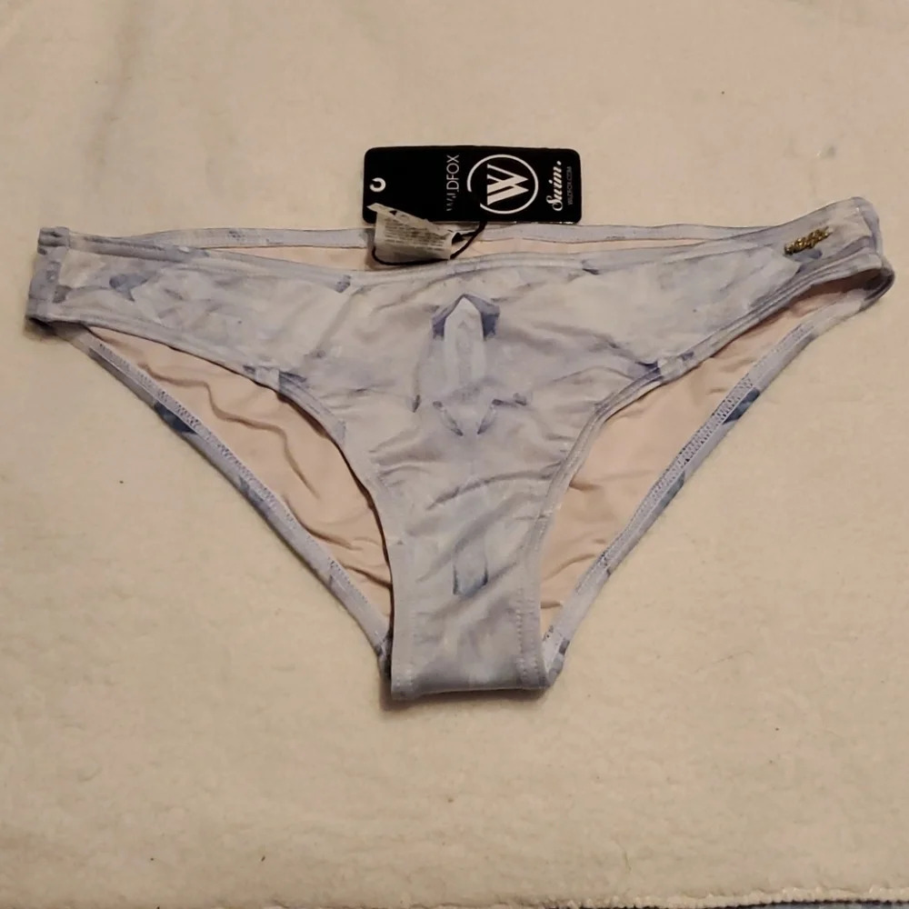 NWT Wildfox Ice Blue Crystal Hipster Bikini Bottom S